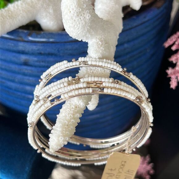 White Seed Bead Stacking Erica Lyons Fashion Bracelet $16ea / 3 for $25 - Picture 5 of 7